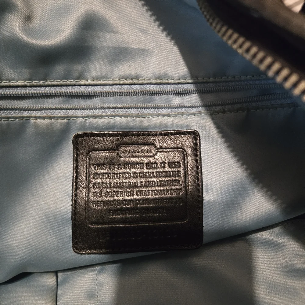 Coach‎ Signature Black And Gray Shoulder Bag